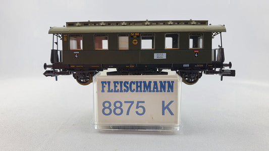 Voiture de tourisme Fleischmann 8875 K DRG 4e classe avec compartiment de chargement et roues à rayons RARITY OVP (DP123) 