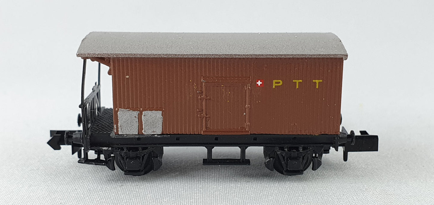 SwissToys SBB Flachdachwagen mit Brb "P T T" OVP (DG472)