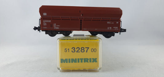 Minitrix 51 3287 00 DB Güterwagen Selbstentladewagen braun OVP (DG757)