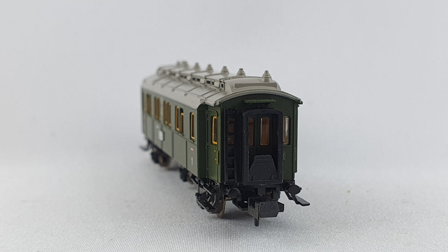 Minitrix 51 3165 00 DRG Reisezugwgen 1./2. Kl. 3-achsig OVP (DP142)