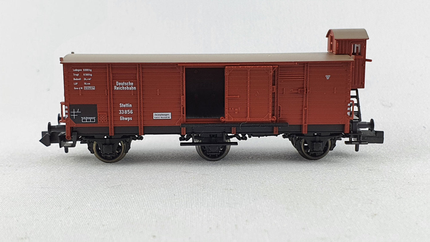 Fleischmann 8380 DRG wagon couvert 3 essieux avec guérite de serre-frein OVP (DG241)