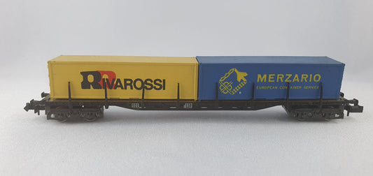 Wagon porte-conteneurs Rivarossi 9319 « Merzario/Rivarossi » (DG678) 