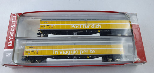 Fleischmann 838312 WASCOSA Grossraumschiebewandwagen  Set "Post/Posta" OVP (EB5)