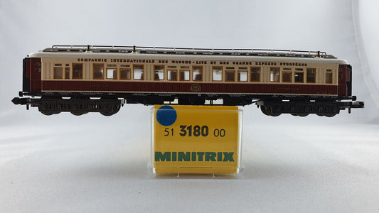 Minitrix 51 3180 00 CIWL Schlafwagen mit Beleuchtung OVP (DP209)