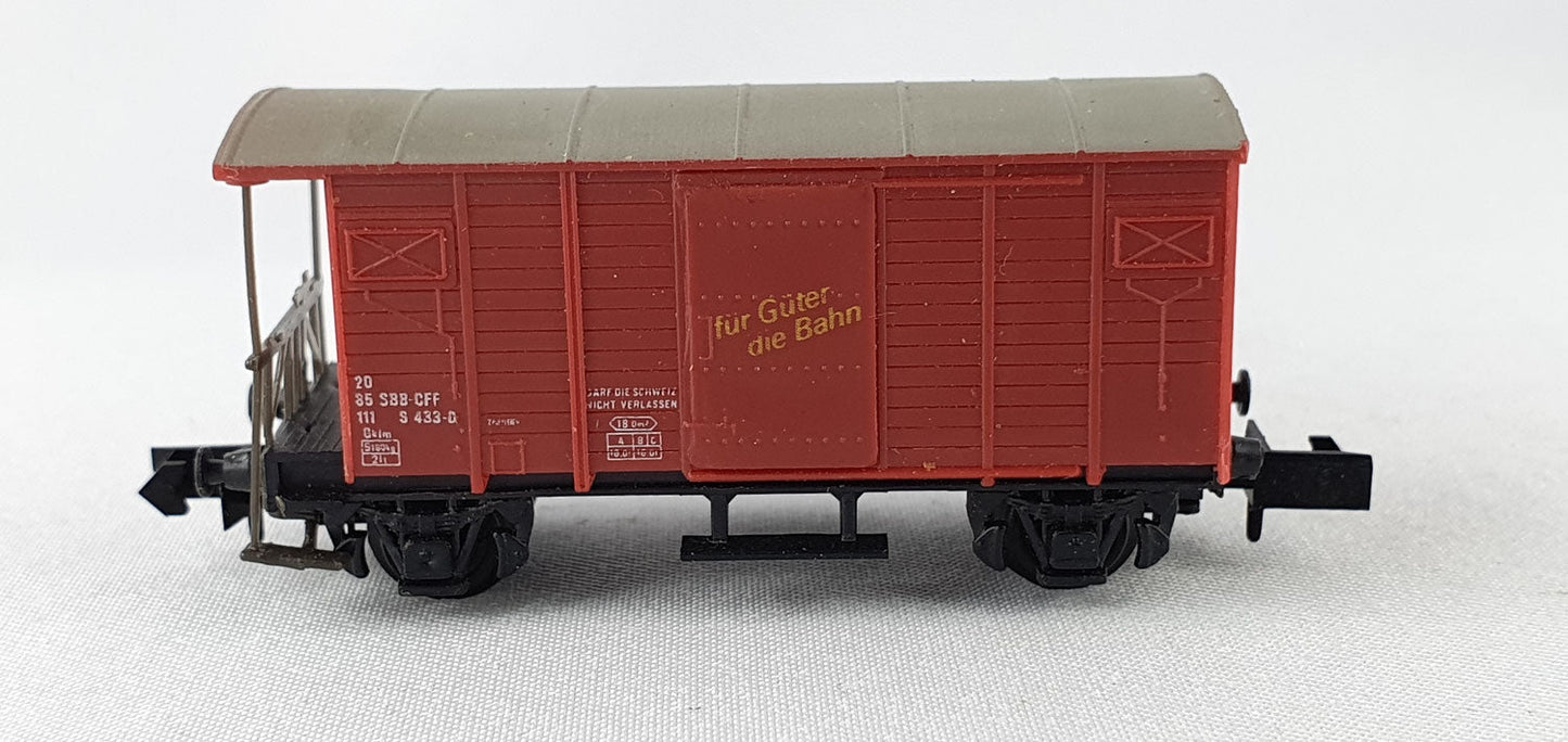 SwissToys 1 SBB ged. Güterwagen "Für Güter die Bahn" D / I OVP (DG468)