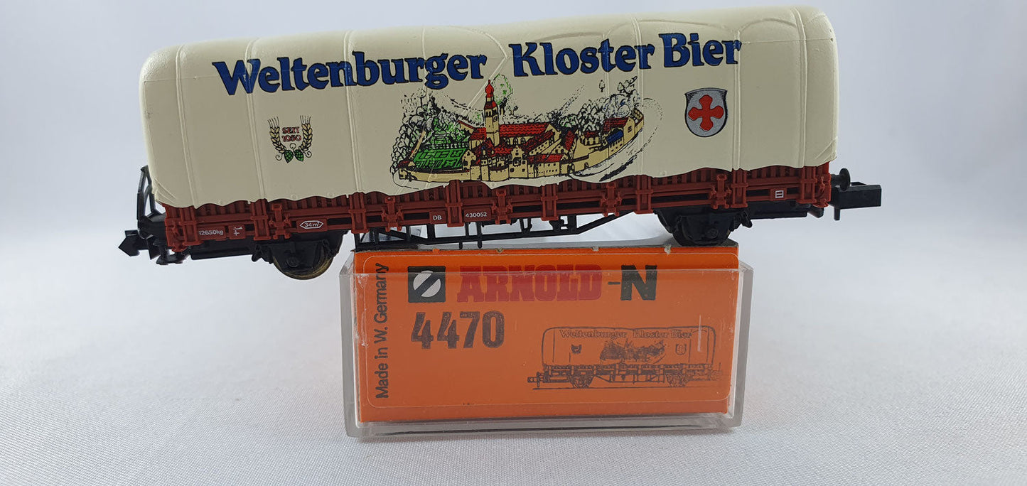 Arnold 4470 DB Rungenwagen mit Plane "Weltenburger Kloster Bräu" OVP (DG617)
