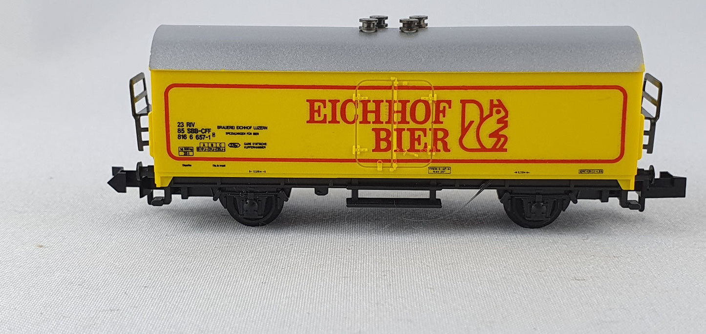 Minitrix 13692 SBB Bierwagen "Eichhof Bier" OVP (DG528)
