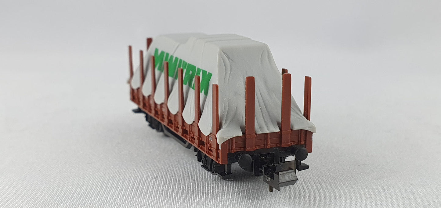 Minitrix 51 3266 00 DB Rungenwagen mit Plane Minitrix OVP (DG289)
