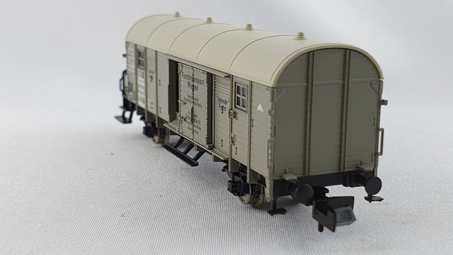 Fleischmann 8307 K DRG ged. Güterwagen mit Bremserhaus "Lebende Fische" OVP (DG197)