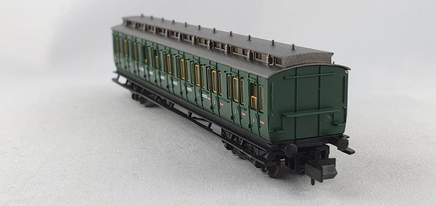 Arnold 3394 DRG Abteilwagen 3. Kl grün Beiwagen zu ET 88 mit braunen Fenster OVP (DP369)