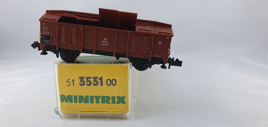 Minitrix 51 3531 00 DB Klappdeckelwagen leicht gealtert OVP (DG294)