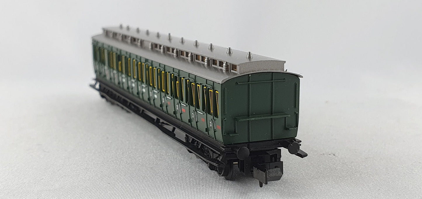 Arnold 3394 DRG Abteilwagen 3. Kl grün Beiwagen zu ET 88 mit allen Fenstern gelb (DP418)