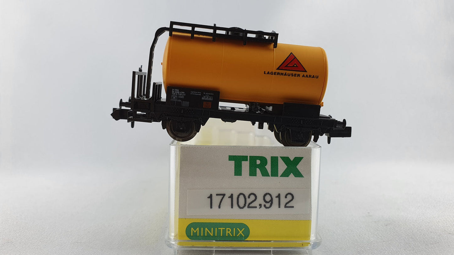 Minitrix 17102.912 SBB Kesselwagen "Lagerhäuser Aarau" OVP (DG127)
