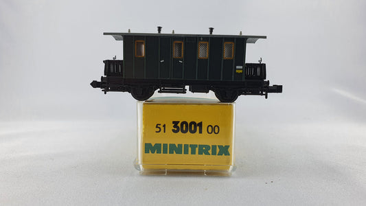 Minitrix 51 3001 00 K.Bay.Sts.B Gepäckwagen mit Postabteil OVP (DP135)