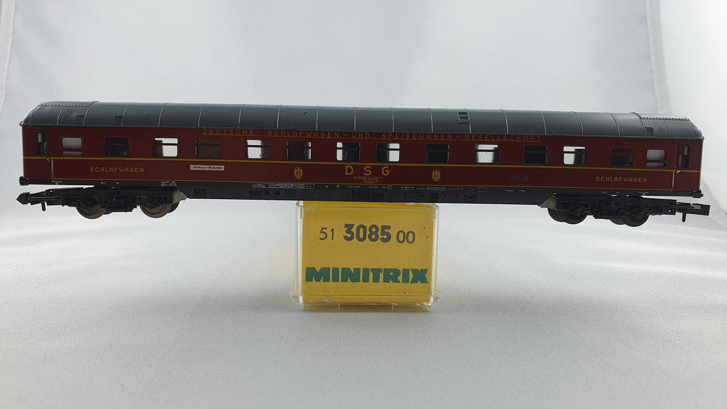 Minitrix 51 3085 00 DSG Schlafwagen 1./2. Kl OVP (DP259)
