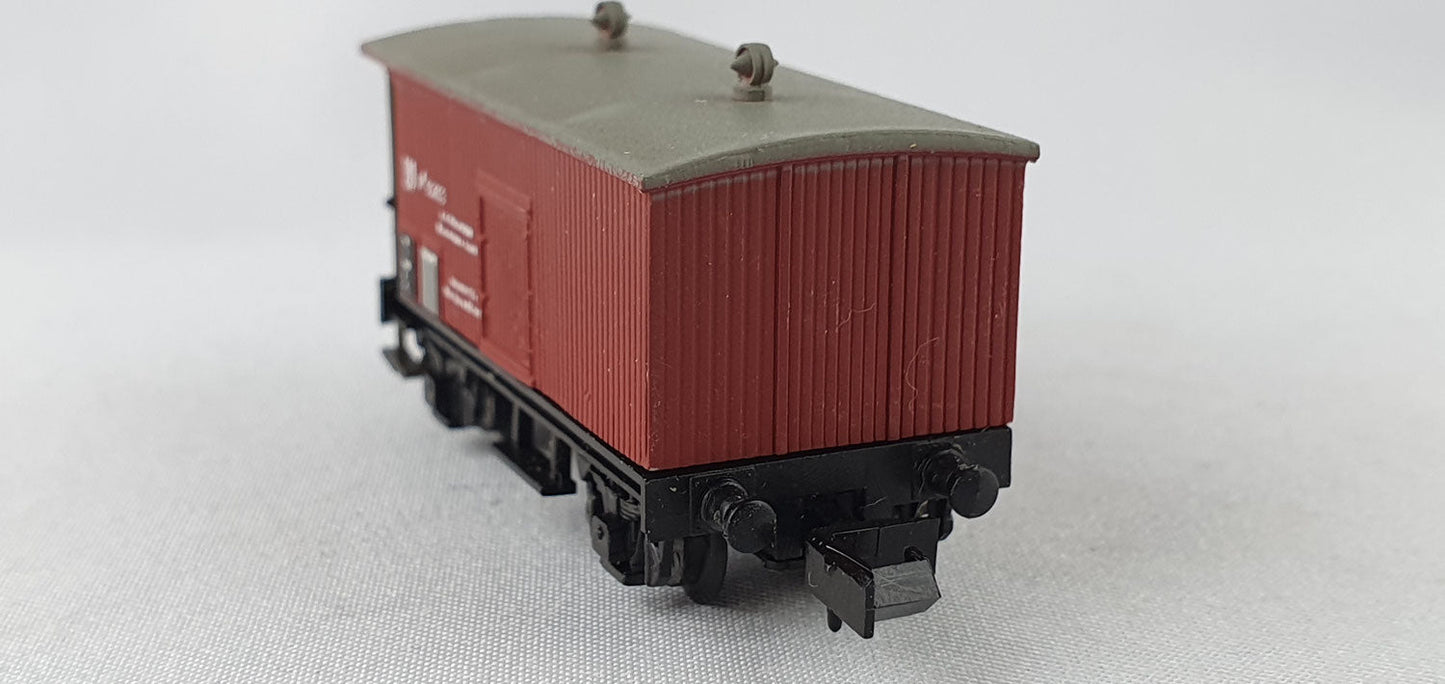 SwissToys 3 SBB Flachdachwagen braun mit Brb Kreidetafel und Zettelkasten (DG476)