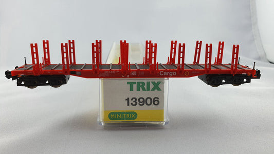 Minitrix 13906 DB flat car DB Cargo OVP (DG124) 