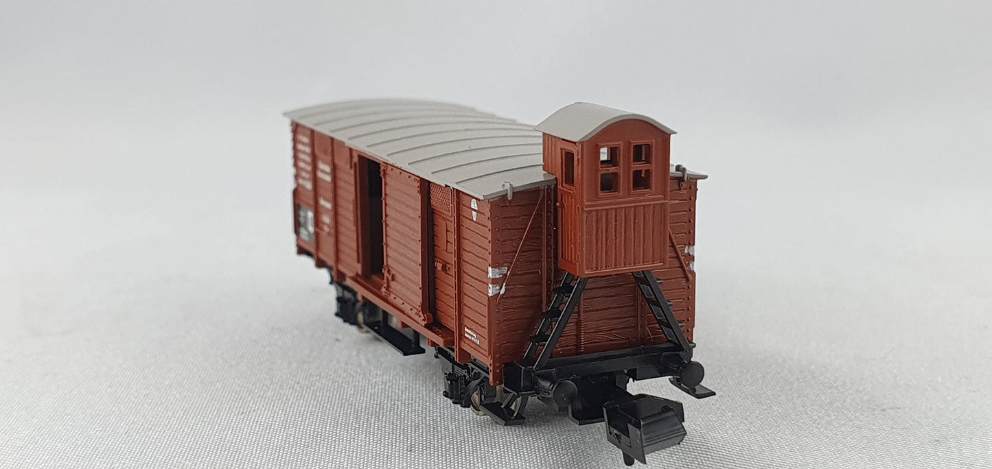 Minitrix 51 3208 00 DRG ged. Güterwagen mit Brh OVP (DG284)