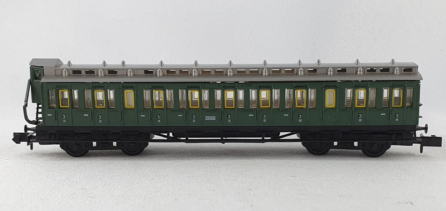 Arnold 3391 KPEV Abteilwagen 3. Kl. mit Brh grün 4-achsig OVP (E4264)