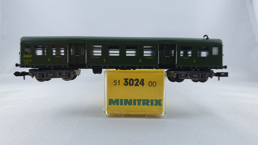 Voiture voyageurs SNCF Minitrix 51 3023 00 1re/2e classe OVP (DP197) 