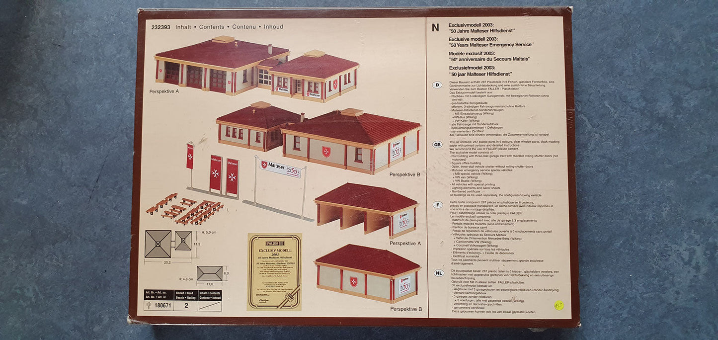 Faller 232393 Exklusiv Model 2003 Malteser Hilfsdienst OVP (E143)