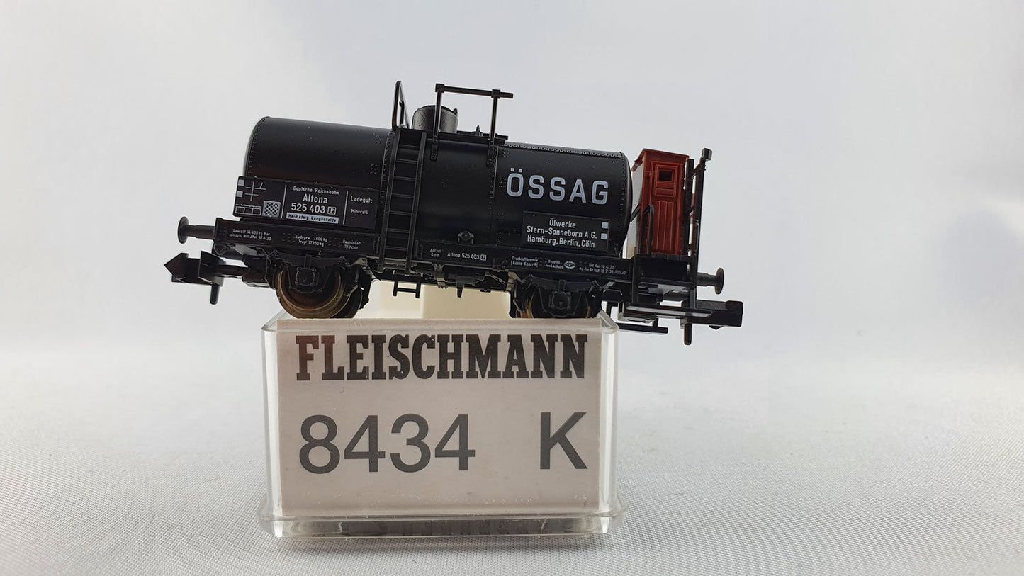 Fleischmann 8434 DRG Kesselwagen mit Bremserbühne "ÖSSAG" RARITÄT OVP (DG249)