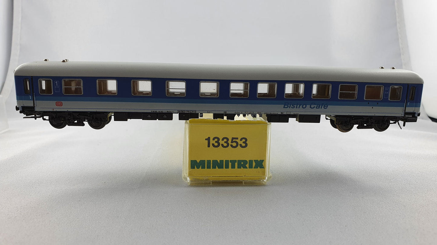 Minitrix 13353 DB Inter Regio Wagen "Bistro-Cafe" blau 1. Kl. OVP (DP213)