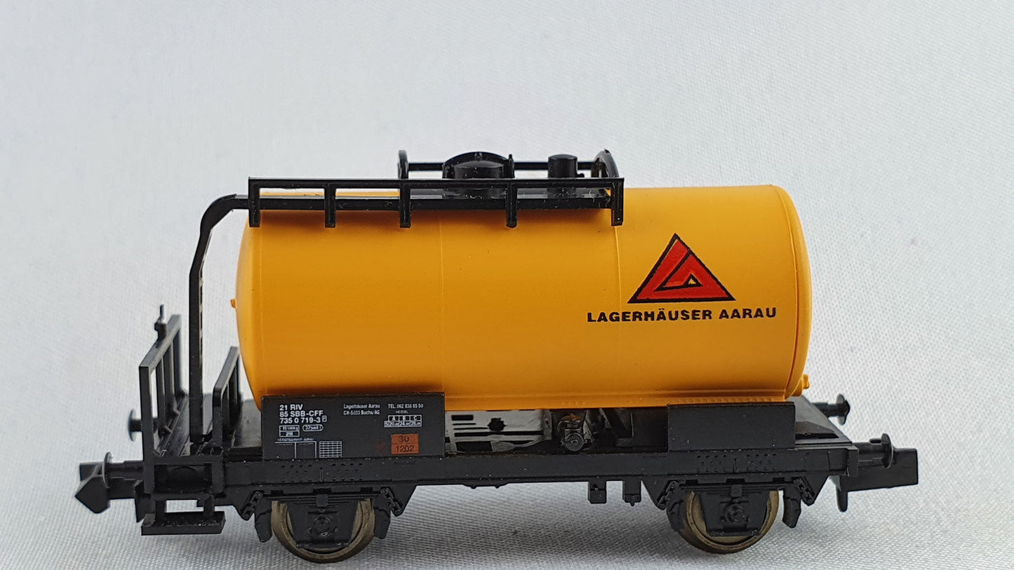 Minitrix 17102.912 SBB Kesselwagen "Lagerhäuser Aarau" OVP (DG127)