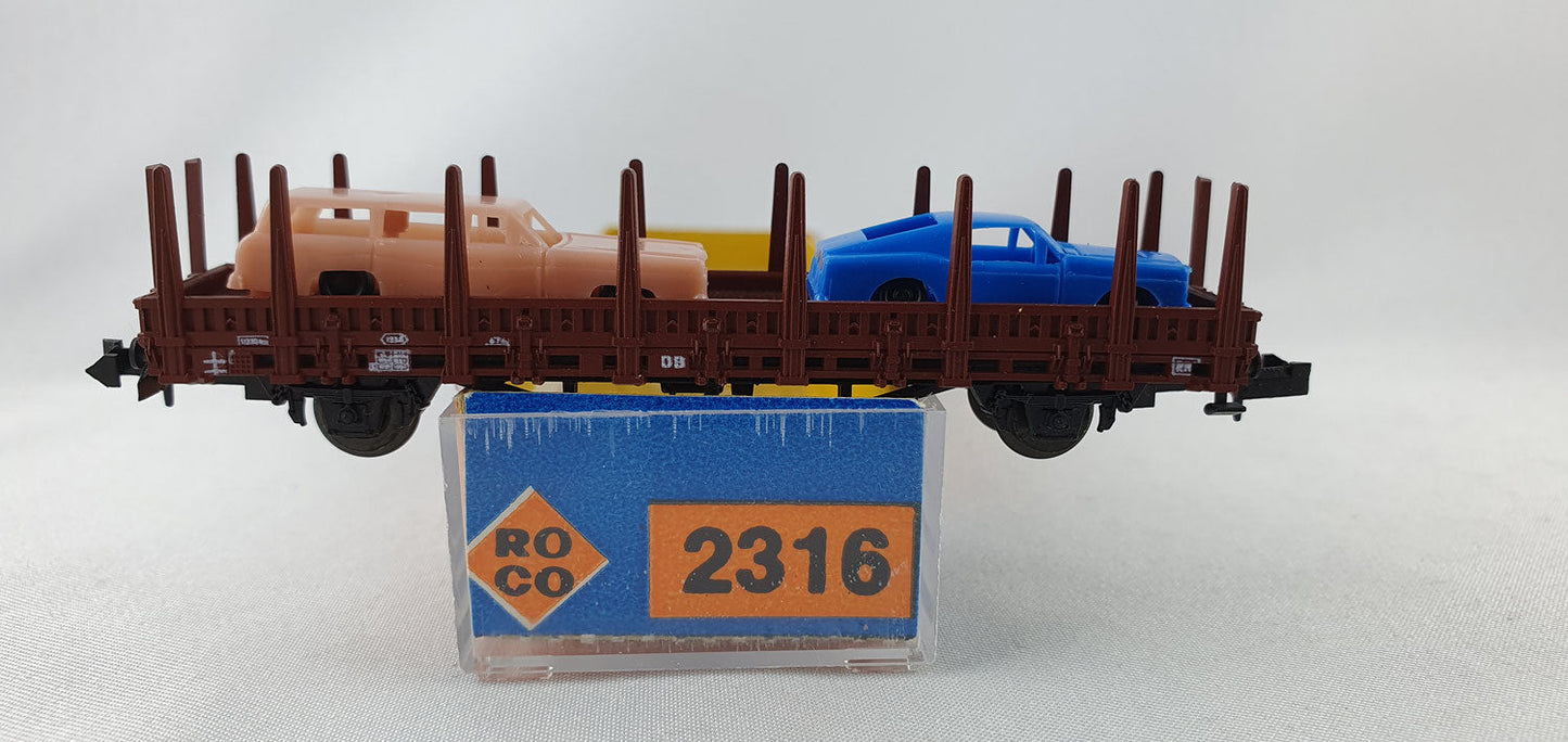 Roco 2316 DB Rungenwagen mit 2 PKW OVP (DG481)