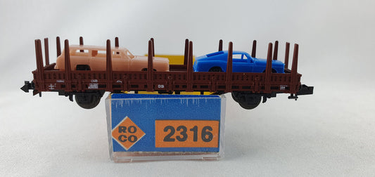 Roco 2316 DB Rungenwagen mit 2 PKW OVP (DG481)