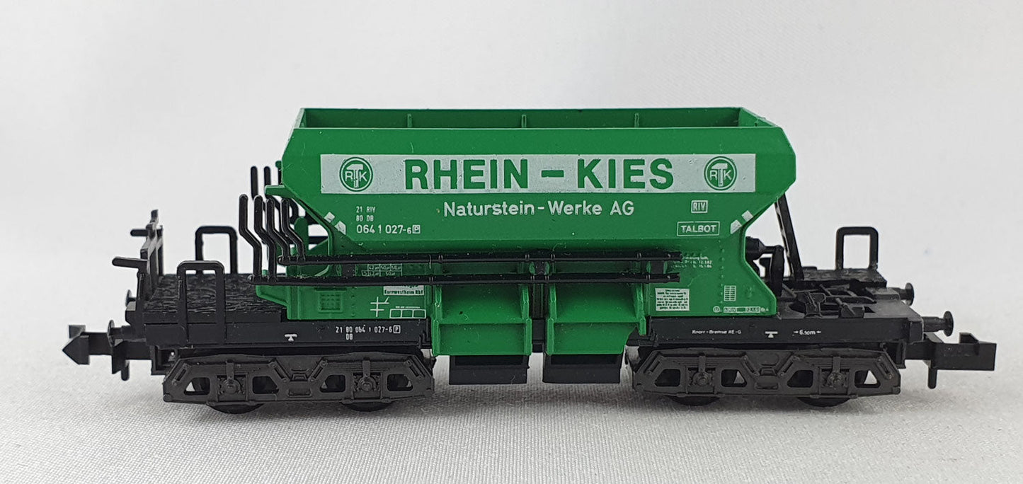 Minitrix 51 3569 00 DB Schotterwagen "RHEIN-KIES Naturstein Werke AG" OVP (MBG3)
