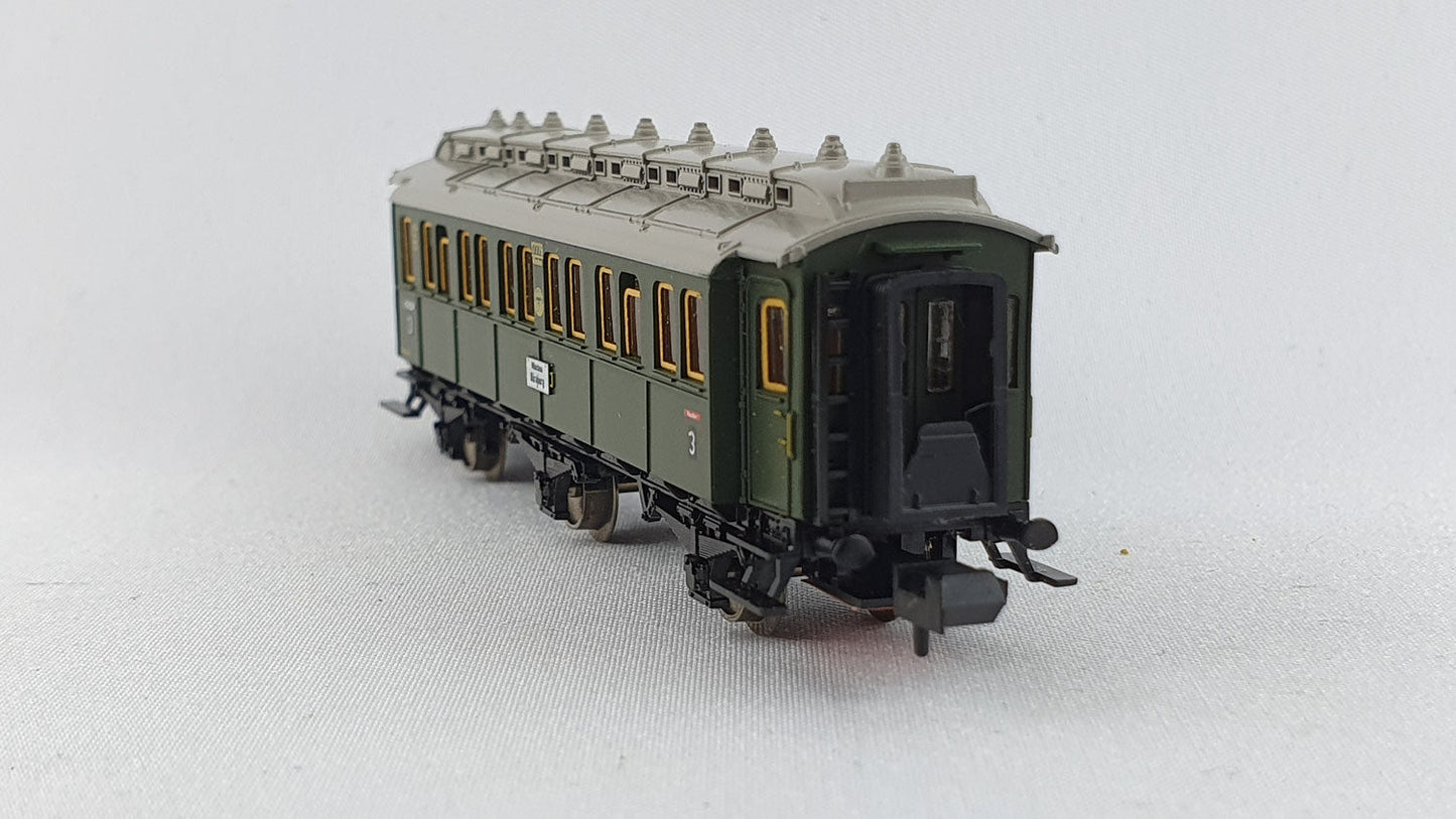 Minitrix 51 3166 00 DRG Schnellzugwagen 3. Kl. 3-achsig OVP (DP140)