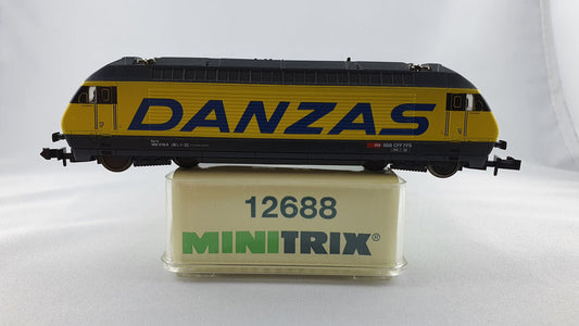 Locomotive électrique Minitrix 12688 SBB Re 4/4 « Danzas » dans son emballage d'origine (E6406) 