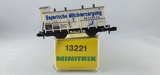 Minitrix 13221 K.Bay.Sts.B Milchwagen "Bay. Milchversorgung Nürnberg" OVP (DG301)
