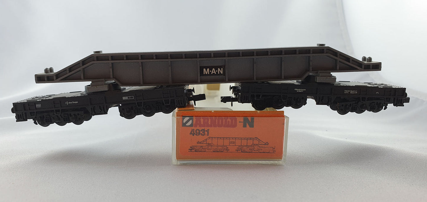 Arnold 4931 DB Schwerlastenwagen mit Brückenpfeiler MAN grau OVP (DG1)