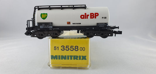 Minitrix 51 3558 00 DB tank car "air BP" 4-axle orig. (DG298)