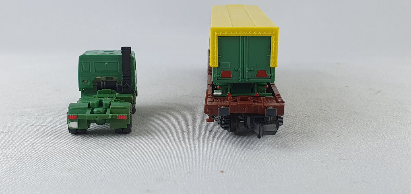 Roco 1904 DB Taschenwagen mit Auflieger "Schenker" OVP (CWG1)