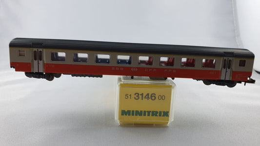 Minitrix 51 3146 00 SBB Swiss Express Wagen 1. Kl. mit Licht OVP (WP14)