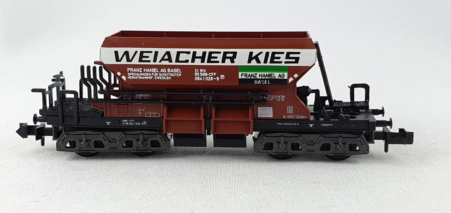 Minitrix 13294 SBB Selbstentladewagen "Weiacher Kies" OVP (AGW8)