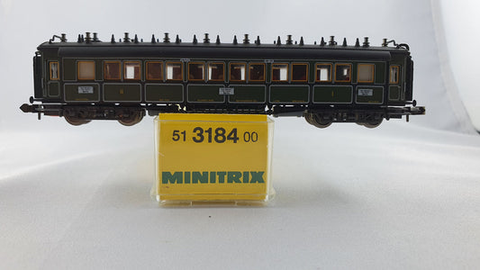 Minitrix 51 3184 00 K.Bay.Sts B Schnellzugwagen 1./2. Kl. OVP (DP157)