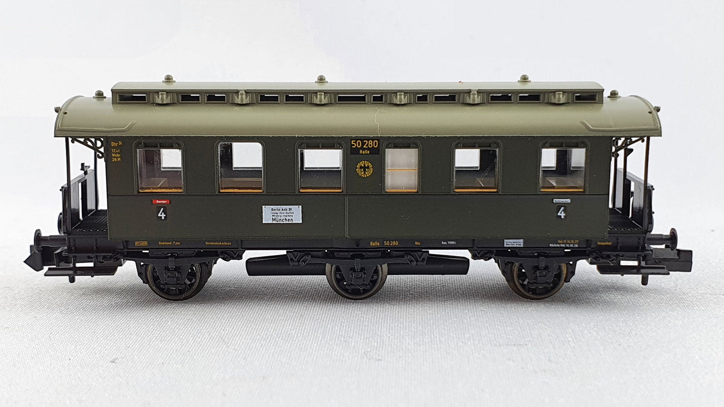 Fleischmann 8875 K DRG passenger car 4th class with load compartment with spoked wheels RARITY OVP (DP123) 