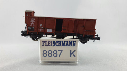Fleischmann 8887 KPEV ged. Gütenwagen 3-achsig mit Bremserhaus OVP (DG265)