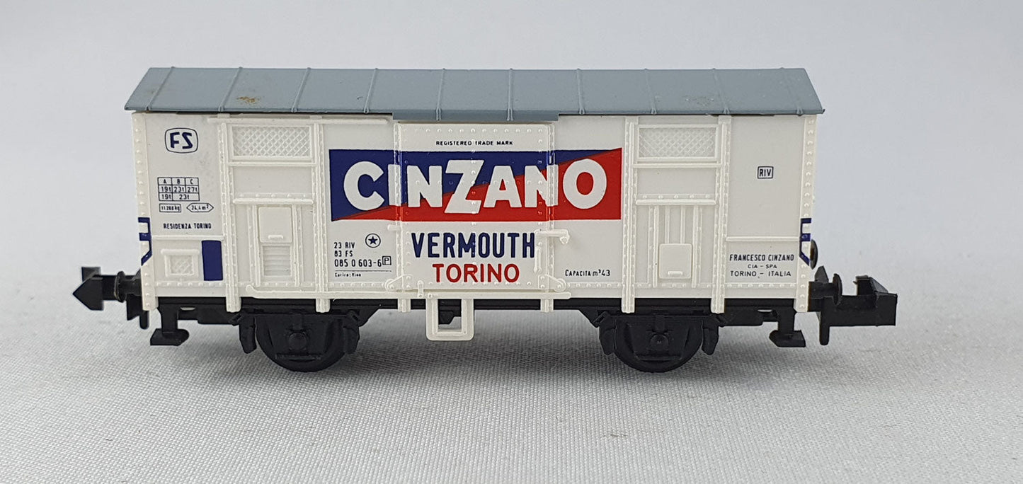 Minitrix 13603 FS ged.Güterwagen "CINZANO" OVP (DG526)