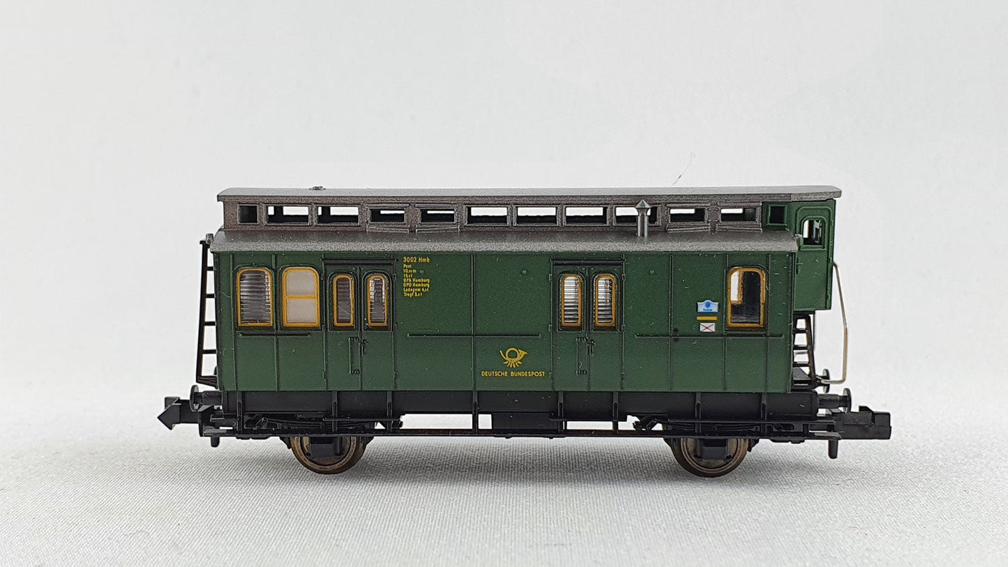 Fleischmann 8050 DBP Bahnpostwagen mit Bremserhaus OVP (DP128)