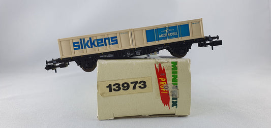 Minitrix 13973 DB Container Tragwagen "sikkens-akzo nobel" OVP (DG361)