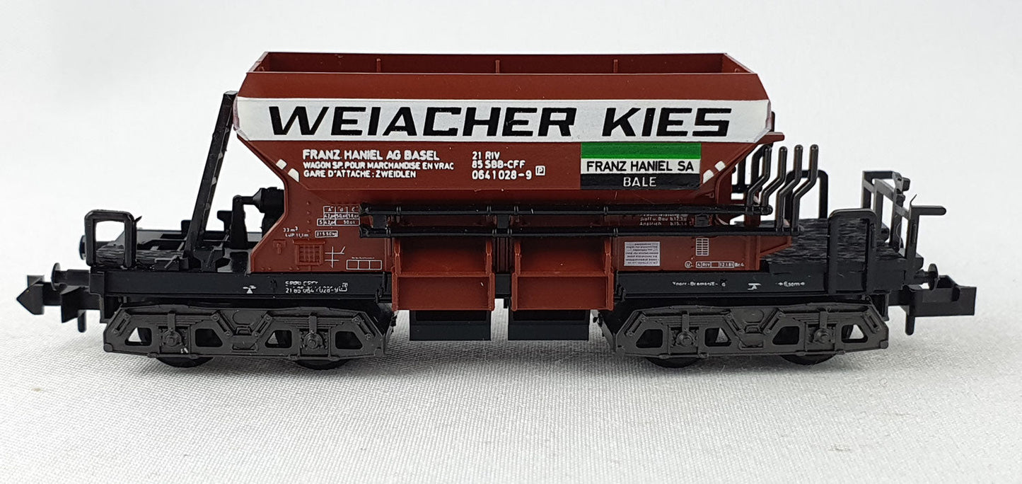 Minitrix 13294 SBB Selbstentladewagen "Weiacher Kies" OVP (AGW8)