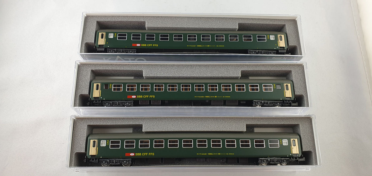 Kato 23011 SBB Wagen Set Bm 2. Kl. (RIC Wagen) altes Logo OVP (EB2)