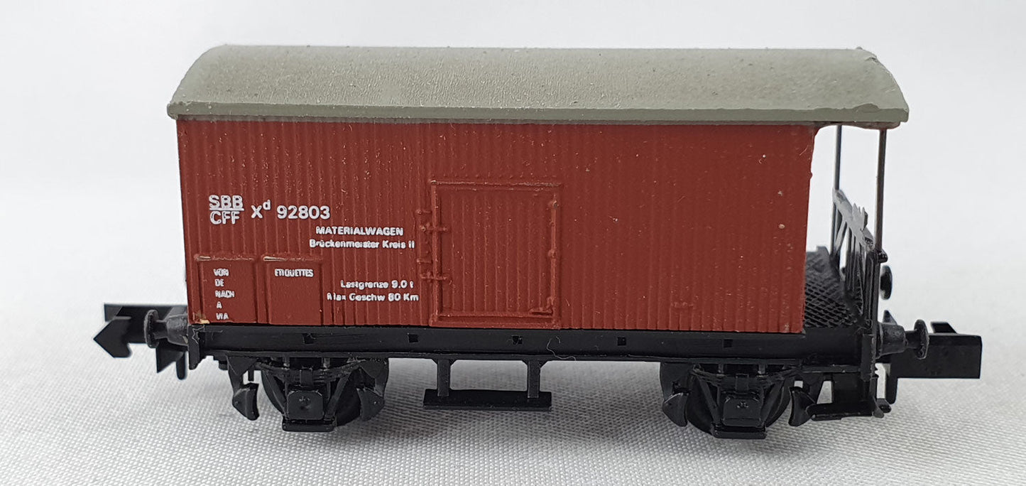SwissToys 3 SBB Flachdachwagen braun mit Brb (DG477)