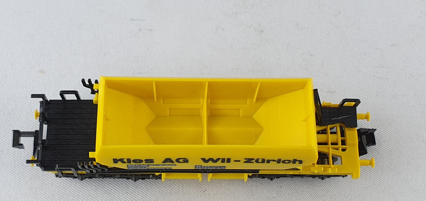 Minitrix 13691 SBB Selbstentladewagen gelb "Kies AG Wil-Zürich" 4-achsig OVP (AGW11)