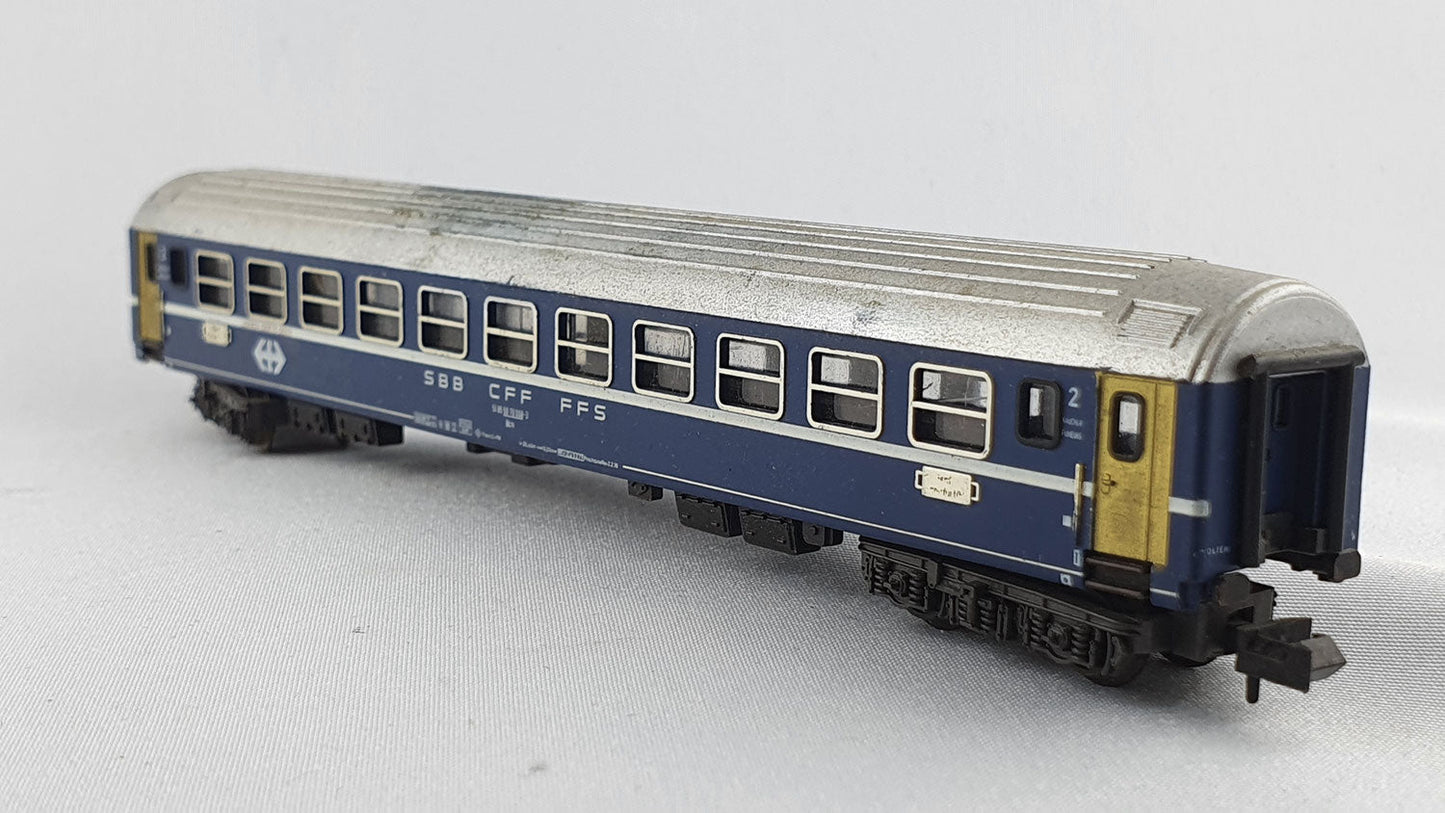 Minitrix 51 3067 00 SBB Liegewagen 2. Kl. blau OVP (AGW20)